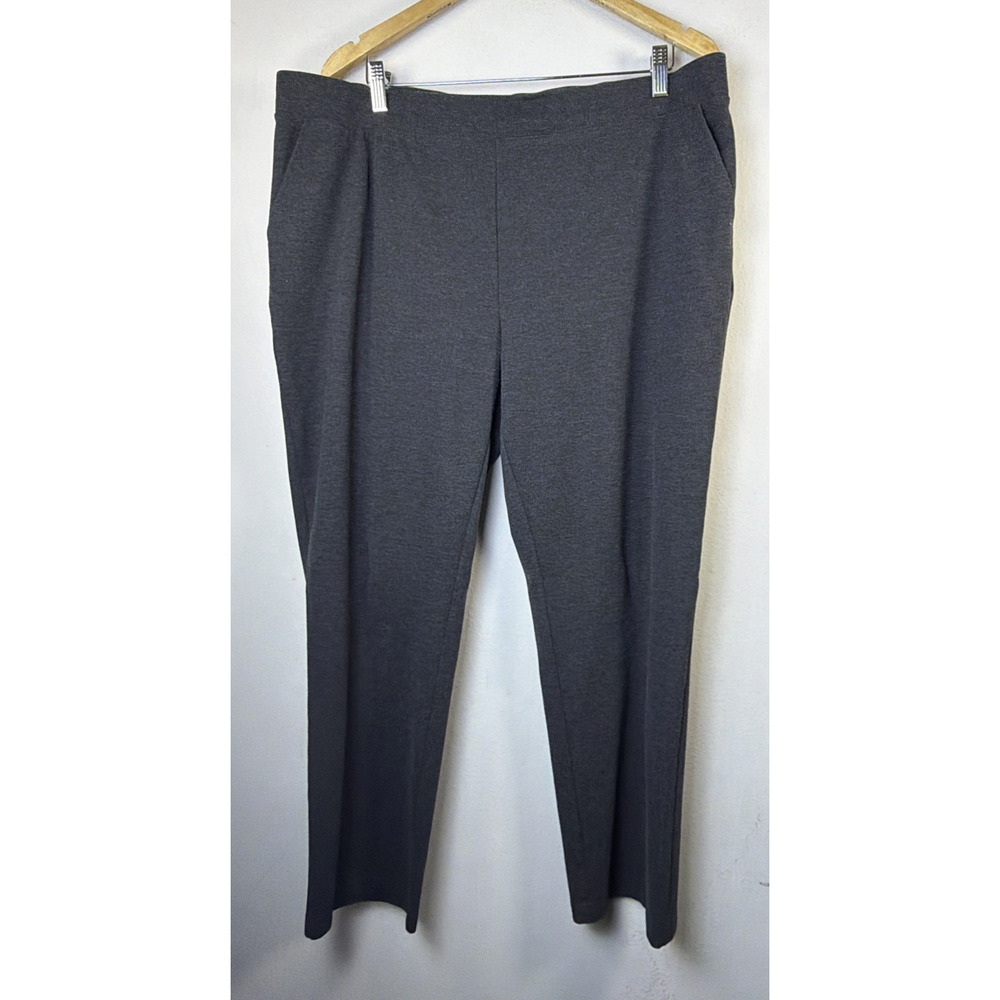 Weekends Chico's Womens XL short petite Grey Ponte Pull On Stretch Pants stretch